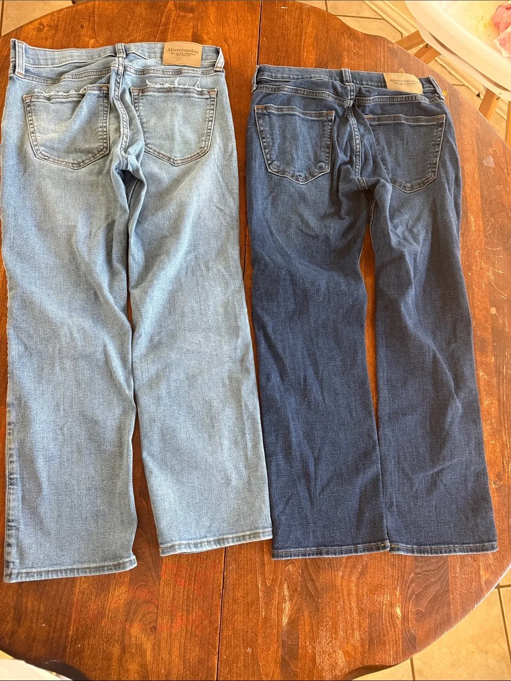 abercrombie kids boy short straight Jeans in Light Blue & Dark Blue